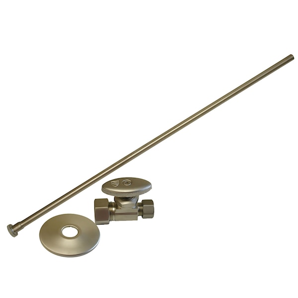 Nickel 3/8" x 20" Closet Supply & 3/8" x 5/8" Straight Stop Kit